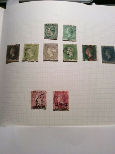 Stamps &#039;st.vincent selection of early queen victoria to 1/- mint
