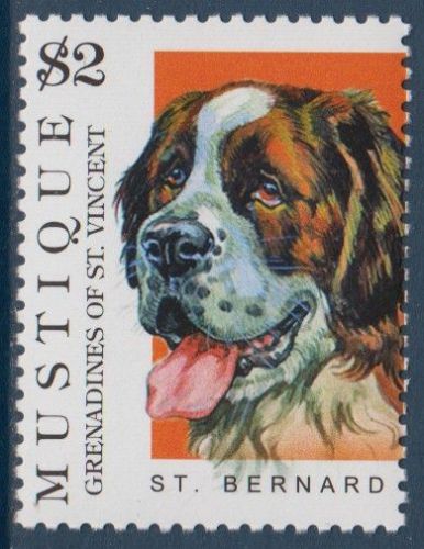 Saint bernard dogs st vincent mnh stamp