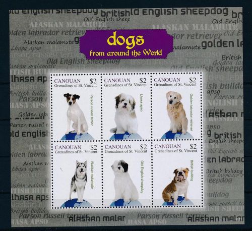 [33226] Canouan St. Vincent 2011 Animals Dogs MNH Sheet