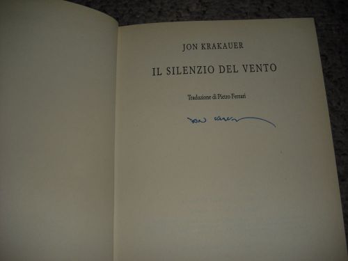 SIGNED ITALIAN ED! Il Silenzio del Vento [Eiger Dreams] by Jon Krakauer HBDJ &#039;99