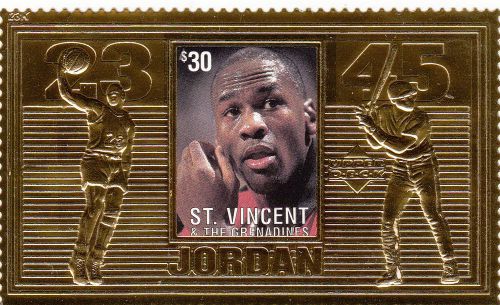 St. Vincent &amp; the Grenadines - Michael Jordan - Gold Foil - VF - MINT - NH -