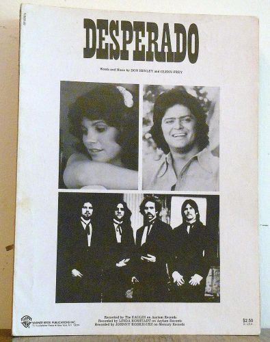 The Eagles &#034;Desperado&#034; Henley Frey Ronstadt Sheet Music for Piano Guitar Vocal