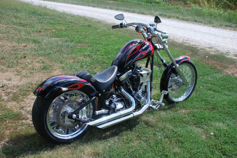 2003 BIG MIKE CHOPPER/MOTORCYCLE (BMC) -BLACK/RED/CHROME Notorious Softail