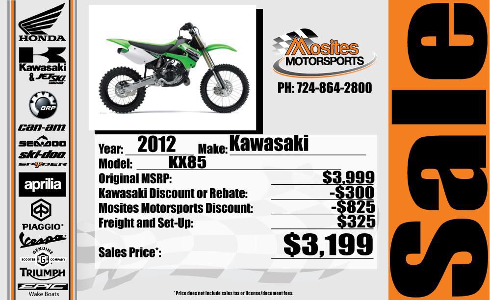 2012 Kawasaki KX85 Dirt Bike 