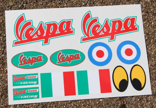 VESPA SCOOTER style sticker decal set Italian Flag Piaggio