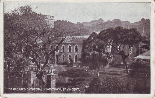 St. Vincent Grenadines UK Kingstown St. Georges&#039;s Cathedral old unused postcard