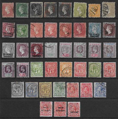 St vincent  selection of used 1861/1918   good/fine