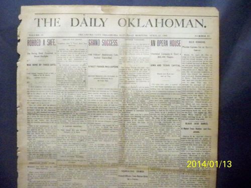 Newspaper - the  oklahoman - black  jack  the  desperado         1901