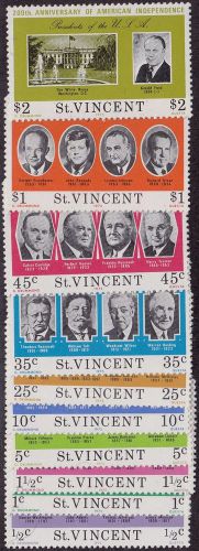 ST VINCENT MNH Scott # 435-444 US Presidents (10 Stamps)