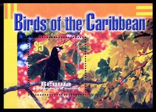 Birds of caribbean, montezuma oropendola, bequia st.vincent mnh 4v -bi1