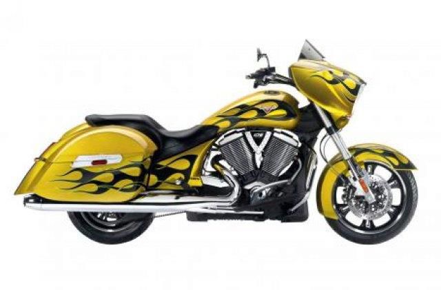 New 2014 Victory Cross Country Tequila Gold With Flames for sale.