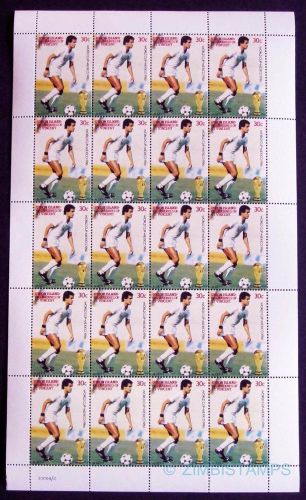 St vincent grenadines 1986 football world cup 30c mnh sheet of 20 ==see scan===