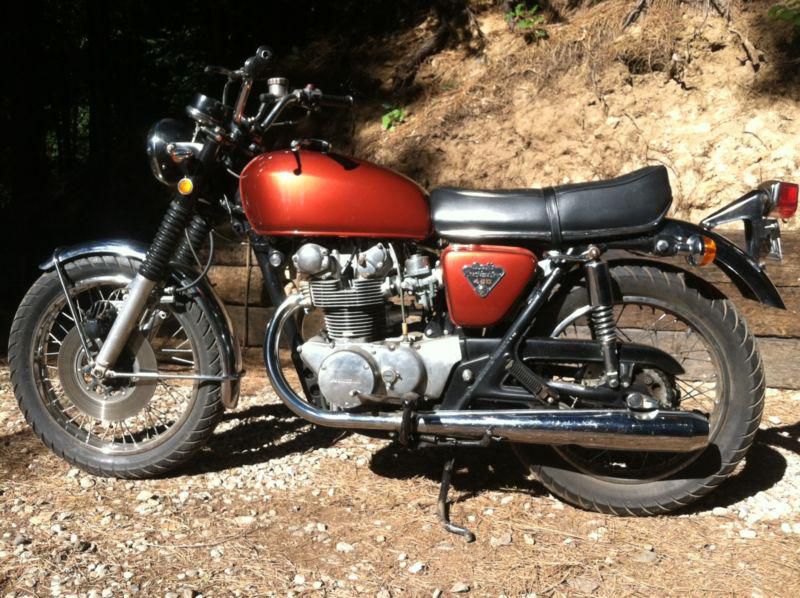 1971 honda cb450 - largely original bike, orange copper flake, cruiser