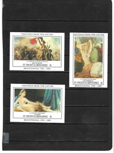 ST. VINCENT # 3, (PAINTINGS FROM THE LOUVRE) MNH STAMPS BEAUTIFUL COLORING