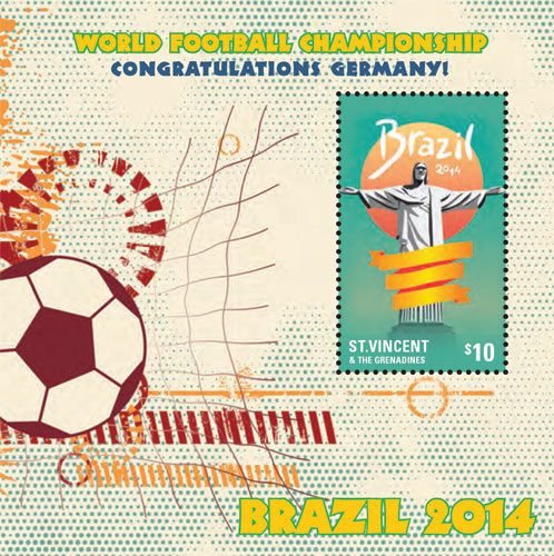 St Vincent - World Football Championship, Brazil 2014 - S/S MNH
