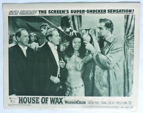 S998 Vintage HOUSE OF WAX Original Lobby Card by Warner Bros. 1953 VINCENT PRICE