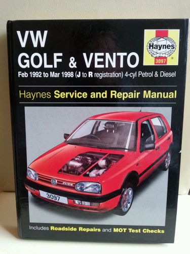 VW GOLF GTI AND VENTO HAYNES WORKSHOP MANUAL 1992/ 1996 INC GTi DOHC PETROL VGC