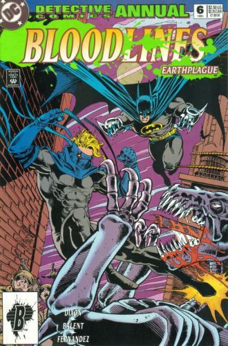 Detective Comics Annual #6, Ed Hannigan Bloodlines cover $2.50 cover price, 1993