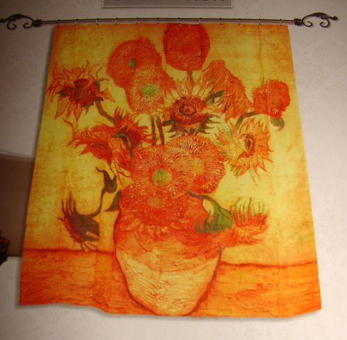 New &#034;sunflowers 1888&#034; vincent van gogh fabric shower curtain
