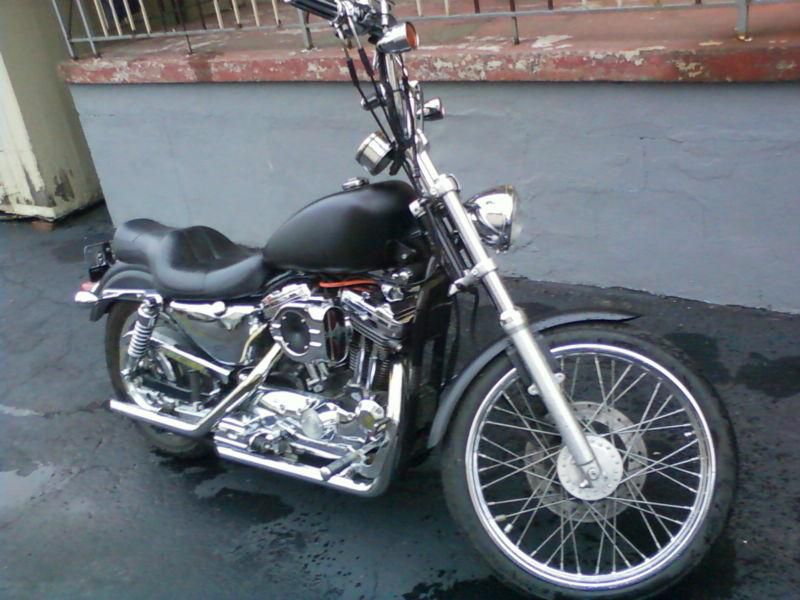 1998 Harley Davidson Sportster XL1200 Custom Black Denim and Chrome