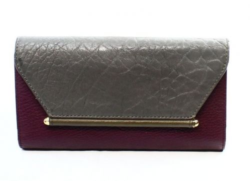 VINCENT CAMUTO NEW Purple Pebble Leather Addy Women&#039;s Clutch Wallet $108-#047