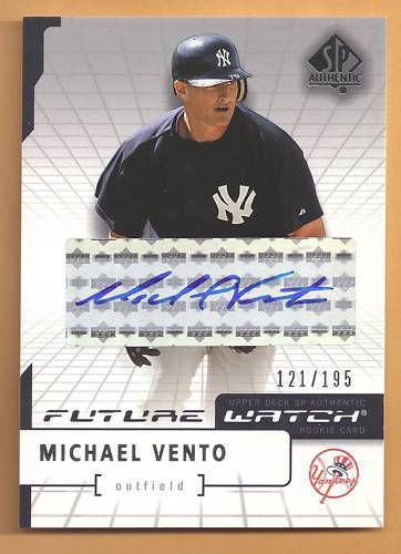2004 SP Authentic Future Watch Autograph 195 #188 Michael Vento FW NY Yankees AU
