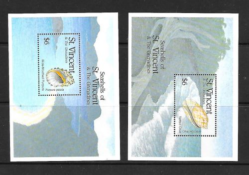 St vincent sc 1841-2 nh issue of 1993 marine shells s/s
