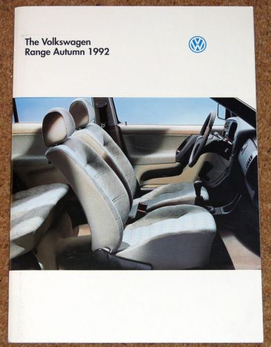 1992 VW RANGE Sales Brochure inc Polo G40 Golf VR6 Rivage Convertible Caravelle