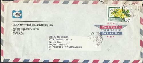 Antigua &amp; barbuda - used airmail cover sent to st vincent - m 277