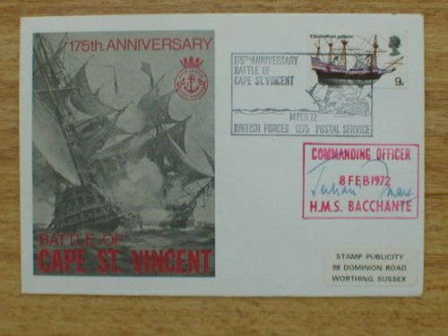 1972 fdc ~ 175th anniversary battle of cape st. vincent ~ signed