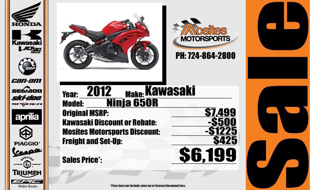 2012 Kawasaki Ninja 650R Sportbike 
