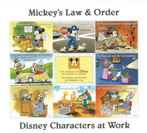 ST VINCENT DISNEY CHARACTERS AT WORK MNH