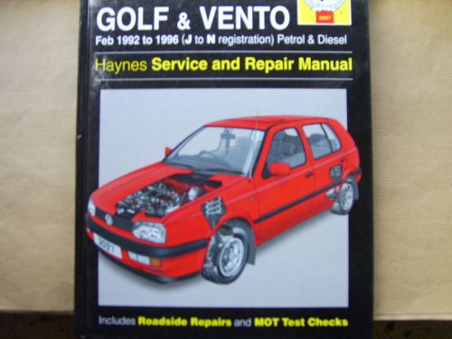 Haynes VW Golf &amp; Vento Feb 1992 to 1996 J to N reg Petrol &amp; Diesel Manual