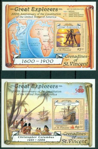 St. Vincent Grenadines Scott #604-605 MNH Great Explorers Sailing Ships Maps $$