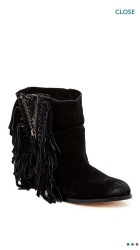 Cynthia Vincent nibble fringe Black Bootie New In Box Retail $325