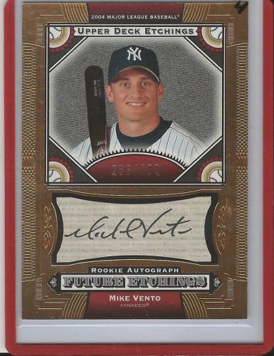 Mike Vento 2004 Upper Deck Etchings Autograph RC 266/700 #139 Yankees