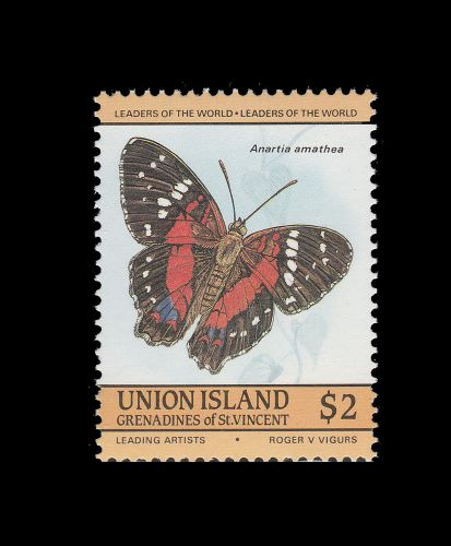 Union Island of St. Vincent, Butterfly $2 Anartia amathea MNH